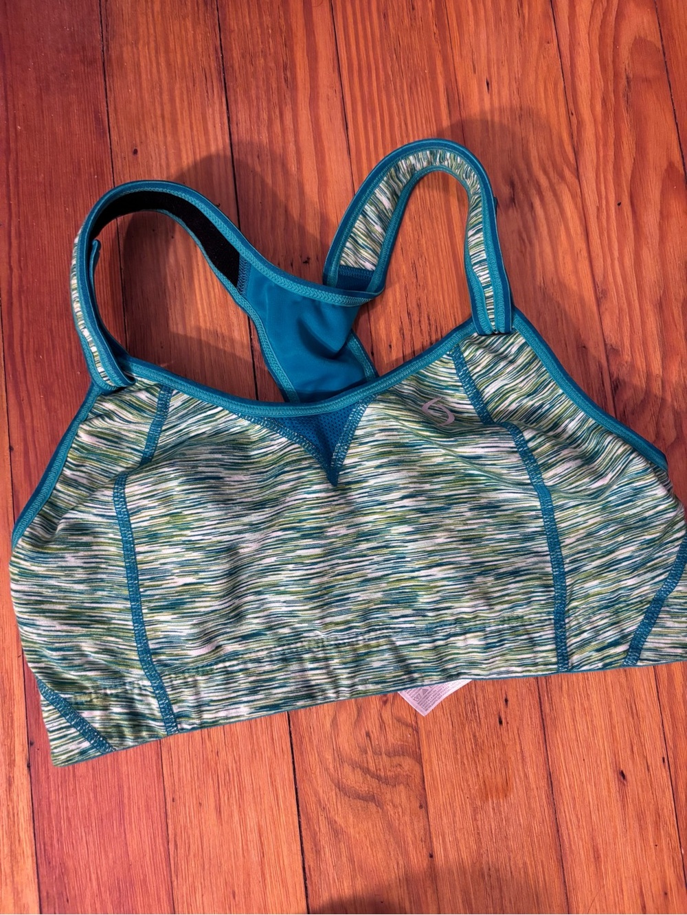 Moving Comfort Teal & Green Space-Dye Support Sports Bra